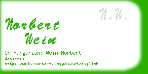 norbert wein business card